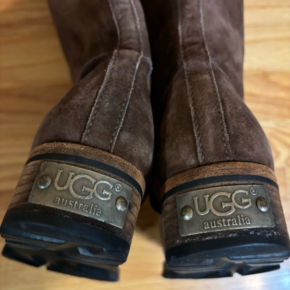 UGG Australia brown suede leather knee high winter boots - Picture 13 of 13